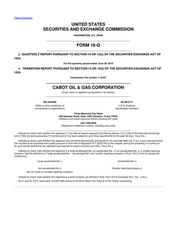 Thumbnail Coterra Energy 10-Q Quarterly Report FY2015 