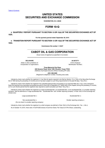 Thumbnail Coterra Energy 10-Q Quarterly Report FY2015 