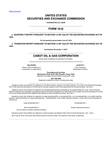 Thumbnail Coterra Energy 10-Q Quarterly Report FY2016 