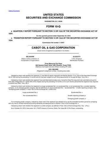 Thumbnail Coterra Energy 10-Q Quarterly Report FY2018 