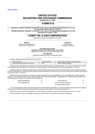 Thumbnail Coterra Energy 10-Q Quarterly Report FY2021 