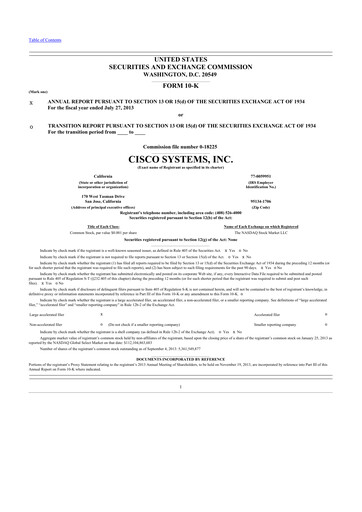 Thumbnail Cisco 10-K Annual Report 2013