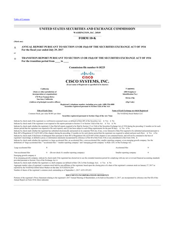 Thumbnail Cisco 10-K Annual Report 2017