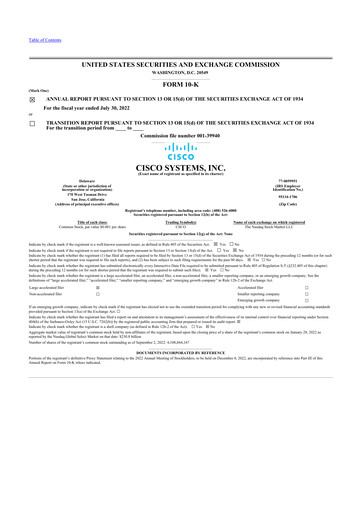 Thumbnail Cisco 10-K Annual Report 2022