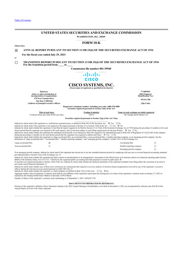 Thumbnail Cisco 10-K Annual Report 2023