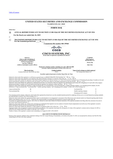 Thumbnail Cisco 10-K Annual Report 2025