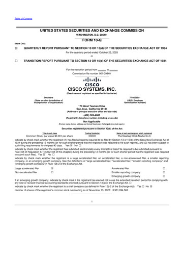 Thumbnail Cisco 10-Q Quarterly Report FY2026 