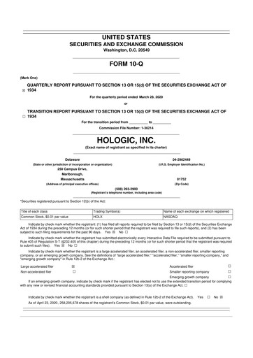 Thumbnail Hologic 10-Q Quarterly Report FY2020 