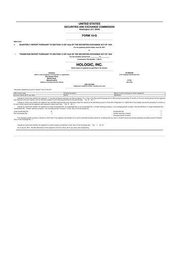 Thumbnail Hologic 10-Q Quarterly Report FY2021 