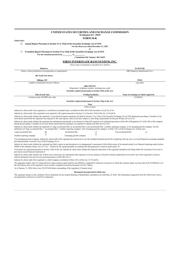 Thumbnail First Interstate BancSystem 10-K Annual Report 2023