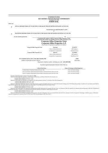 Thumbnail COPT Defense Properties 10-K Annual Report 
