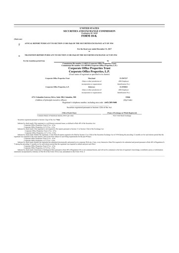 Thumbnail COPT Defense Properties 10-K Annual Report 