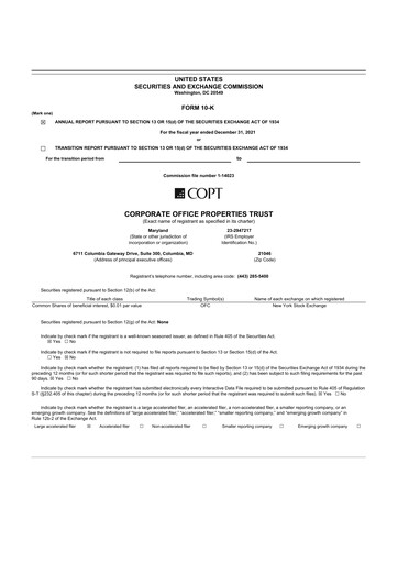 Thumbnail COPT Defense Properties 10-K Annual Report 2021