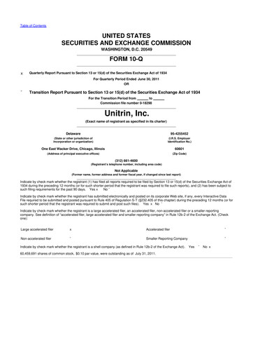 Thumbnail Kemper 10-Q Quarterly Report FY2011 