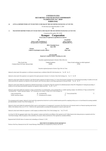 Thumbnail Kemper 10-K Annual Report 2020