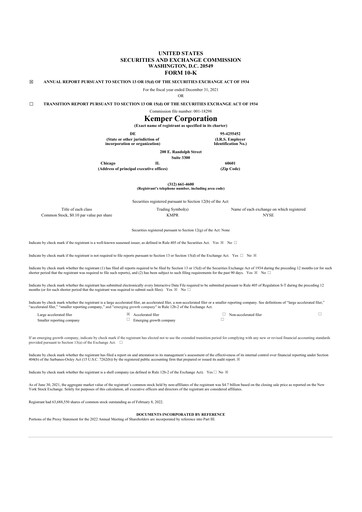 Thumbnail Kemper 10-K Annual Report 2021