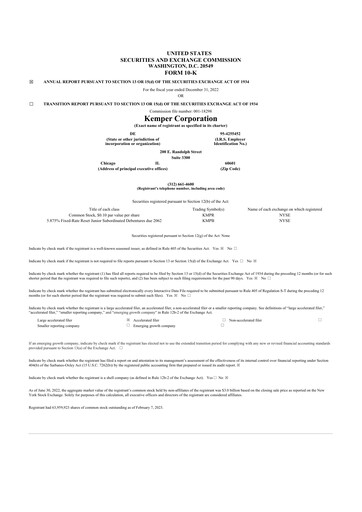 Thumbnail Kemper 10-K Annual Report 2022