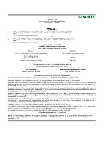 Thumbnail Granite Construction
 10-K Annual Report 2015