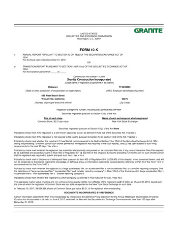 Thumbnail Granite Construction
 10-K Annual Report 2016