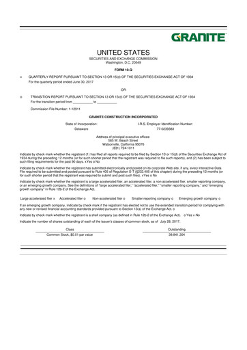 Thumbnail Granite Construction
 10-Q Quarterly Report FY2017 