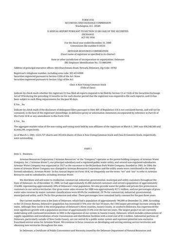 Thumbnail Artesian Resources 10-K Annual Report 