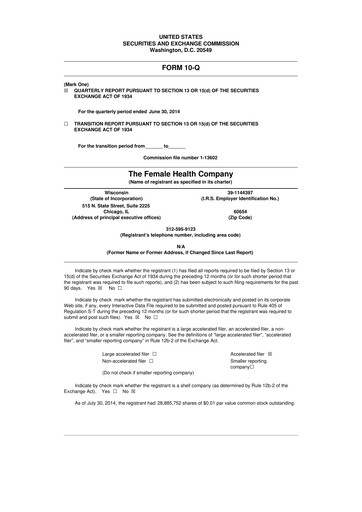 Thumbnail Veru 10-Q Quarterly Report FY2014 