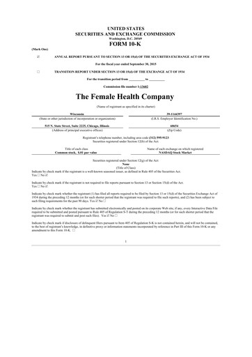 Thumbnail Veru 10-K Annual Report 2015