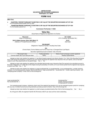 Thumbnail Veru 10-Q Quarterly Report FY2022 