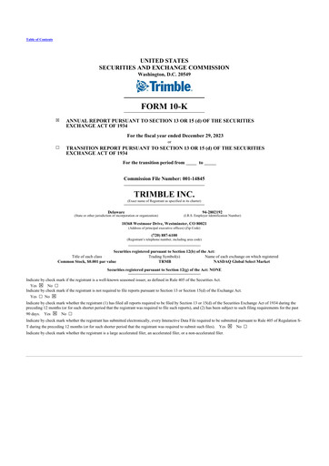 Thumbnail Trimble 10-K Annual Report 2023