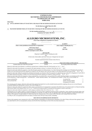 Thumbnail Allegro MicroSystems 10-K Annual Report 2021