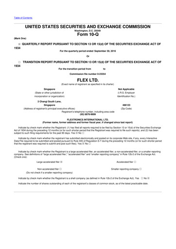 Thumbnail Flex 10-Q Quarterly Report FY2017 