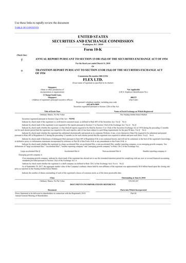 Thumbnail Flex 10-K Annual Report 2018