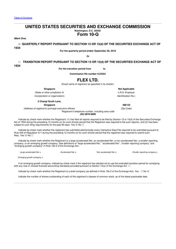 Thumbnail Flex 10-Q Quarterly Report FY2019 