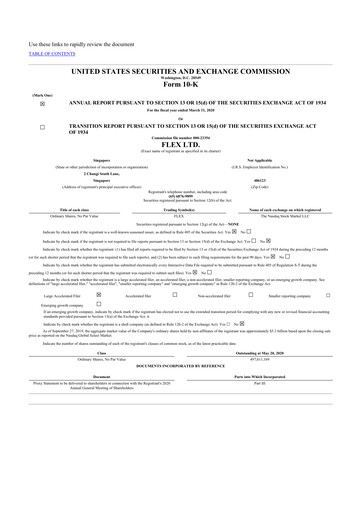 Thumbnail Flex 10-K Annual Report 2020