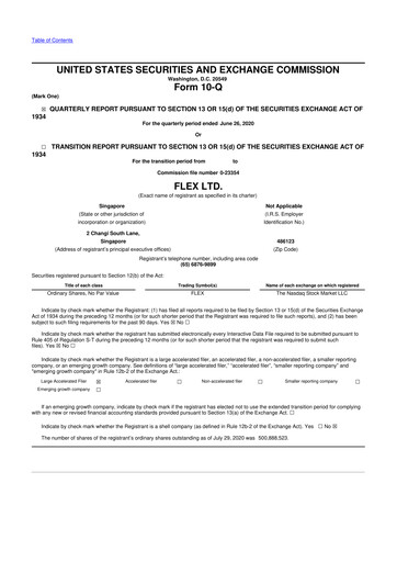 Thumbnail Flex 10-Q Quarterly Report FY2021 