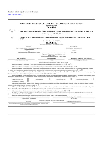 Thumbnail Flex 10-K Annual Report 2022