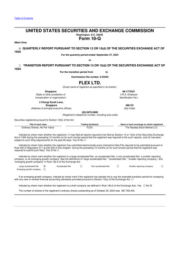 Thumbnail Flex 10-Q Quarterly Report FY2025 