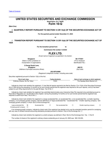 Thumbnail Flex 10-Q Quarterly Report FY2025 