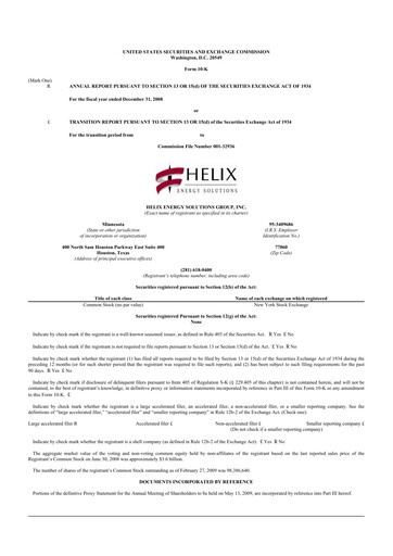 Thumbnail Helix Energy Solutions 10-K Annual Report 