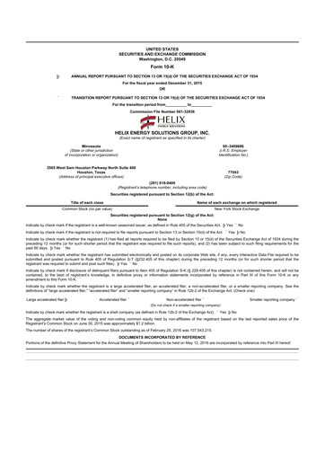 Thumbnail Helix Energy Solutions 10-K Annual Report 2015