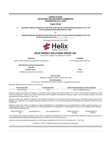 Thumbnail Helix Energy Solutions 10-Q Quarterly Report FY2020 