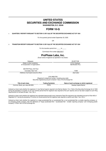 Thumbnail ProPhase Labs 10-Q Quarterly Report FY2025 