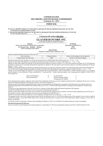 Thumbnail Glacier Bancorp
 10-K Annual Report 2022