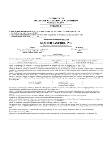 Thumbnail Glacier Bancorp
 10-K Annual Report 2024