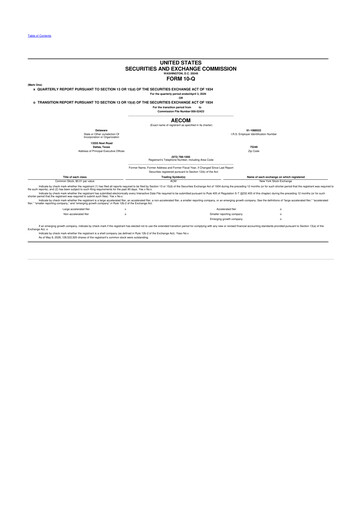 Thumbnail AECOM 10-Q Quarterly Report FY 
