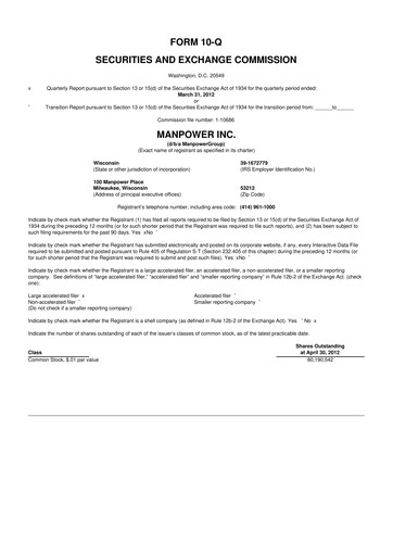 Thumbnail ManpowerGroup 10-Q Quarterly Report FY2012 
