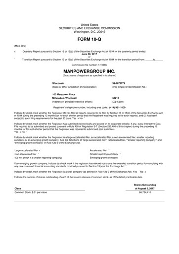 Thumbnail ManpowerGroup 10-Q Quarterly Report FY2017 