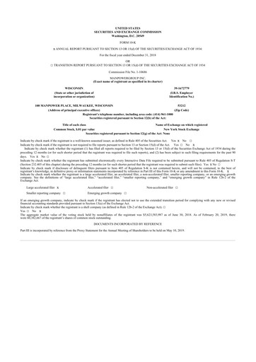 Thumbnail ManpowerGroup 10-K Annual Report 2018