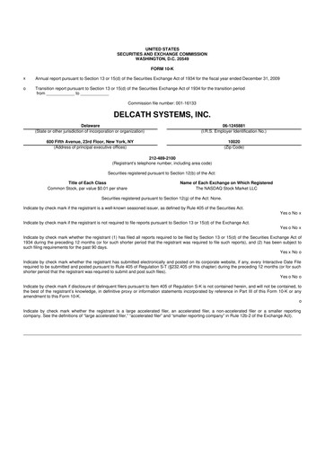 Thumbnail Delcath Systems 10-K Annual Report 