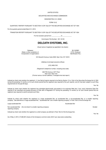 Thumbnail Delcath Systems 10-Q Quarterly Report FY 